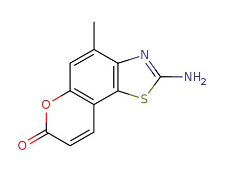 Molecular Structure of 79492-11-8 (7H-Pyrano[2,3-g]benzothiazol-7-one,  2-amino-4-methyl-)