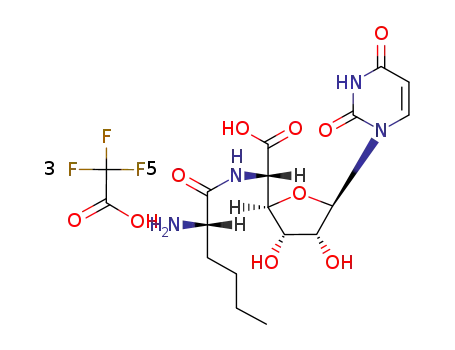 (2S)-{[(2S)-2-aminohexanoyl]amino}[(3S,4R,5R)-5-(2,4-dioxo-3,4-dihydropyrimidin-1(2H)-yl)-3,4-dihydroxytetrahydrofuran-2-yl]ethanoic acid (non-preferred name)