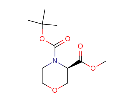 Molecular Structure of 885321-46-0 ((R)-4-tert-butyl 3-Methyl Morpholine-3,4-dicarboxylate)