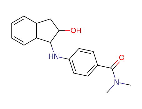 Molecular Structure of 796-55-4 (4-[(2-hydroxy-2,3-dihydro-1H-inden-1-yl)amino]-N,N-dimethyl-benzamide)