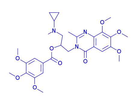 Molecular Structure of 792844-85-0 (Benzoic  acid,  3,4,5-trimethoxy-,  1-[(cyclopropylmethylamino)methyl]-2-(6,7,8-trimethoxy-2-methyl-4-oxo-3(4H)-quinazolinyl)ethyl  ester  (9CI))