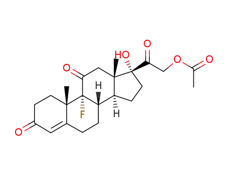 Molecular Structure of 382-63-8 (21-acetoxy-9-fluoro-17-hydroxy-pregn-4-ene-3,11,20-trione)