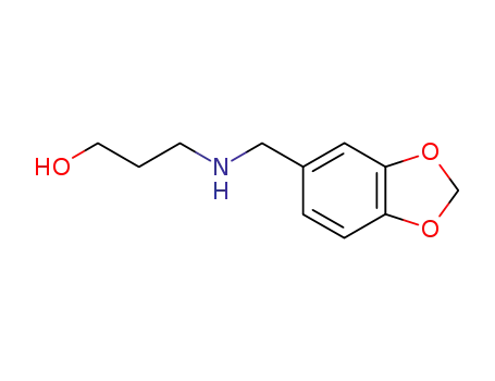 Molecular Structure of 869943-99-7 (3-[(BENZO[1,3]DIOXOL-5-YLMETHYL)-AMINO]-PROPAN-1-OL)