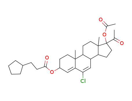 17-Acetoxy-6-chlor-2β-(3-cyclopentyl-propionyloxy)-pregn-4,6-dien-20-on