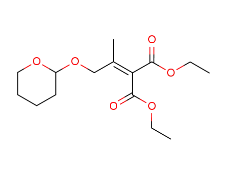 Molecular Structure of 86958-53-4 ([1-Methyl-2-[(tetrahydro-2H-pyran-2-yl)oxy]ethylidene]-propanedioic Acid Diethyl Ester)