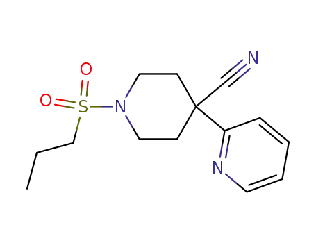 Molecular Structure of 866559-82-2 (1-(Propylsulfonyl)-4-(pyridin-2-yl)piperidine-4-carbonitrile)