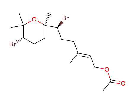 Acetic acid (E)-(S)-6-bromo-6-((2R,5S)-5-bromo-2,6,6-trimethyl-tetrahydro-pyran-2-yl)-3-methyl-hex-2-enyl ester
