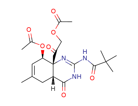 Propanamide,N-[8-(acetyloxy)-8a-[(acetyloxy)acetyl]-1,4,4a,5,8,8a-hexahydro-6-methyl-4-oxo-2-quinazolinyl]-2,2-dimethyl-,(4aa,8a,8aa)- (9CI)