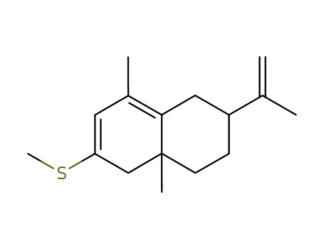 Molecular Structure of 76784-81-1 (2-Isopropenyl-4a,8-dimethyl-6-methylsulfanyl-1,2,3,4,4a,5-hexahydro-naphthalene)