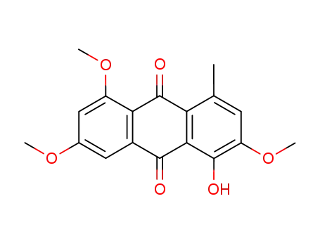 Molecular Structure of 96139-31-0 (9,10-Anthracenedione, 1-hydroxy-2,5,7-trimethoxy-4-methyl-)