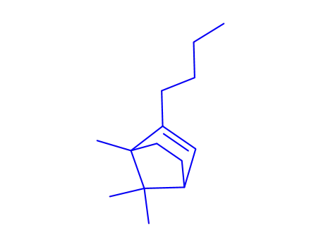 Molecular Structure of 61685-34-5 (Bicyclo[2.2.1]hept-2-ene, 2-butyl-1,7,7-trimethyl-)