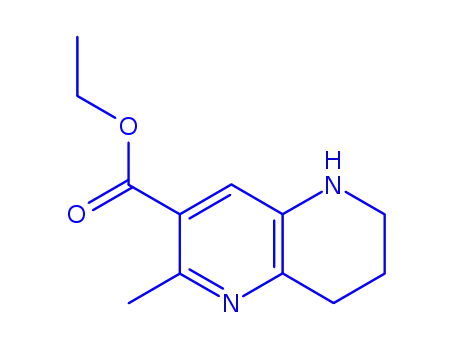 Molecular Structure of 791856-71-8 (1,5-Naphthyridine-3-carboxylicacid,5,6,7,8-tetrahydro-2-methyl-,ethylester(9CI))