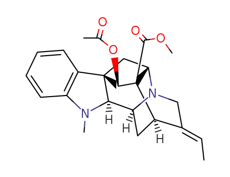 Molecular Structure of 912-27-6 ((2α,17S,19E)-17-Acetoxy-19,20-didehydroajmalan-16-carboxylic acid methyl ester)