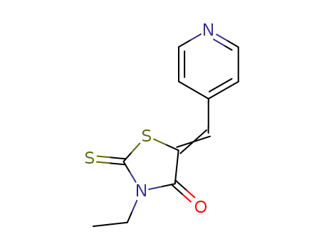 Molecular Structure of 91137-88-1 (Rhodanine, 3-ethyl-5-(4-pyridylmethylene)-)