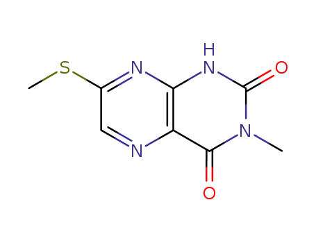 Molecular Structure of 91078-33-0 (3-methyl-7-(methylsulfanyl)-2,4(1H,3H)-pteridinedione)