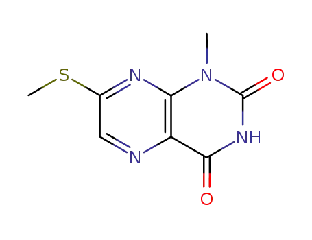 Molecular Structure of 91078-32-9 (1-methyl-7-(methylsulfanyl)-2,4(1H,3H)-pteridinedione)