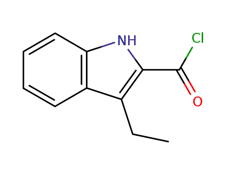 Molecular Structure of 91348-90-2 (Indole-2-carbonyl chloride, 3-ethyl- (7CI))