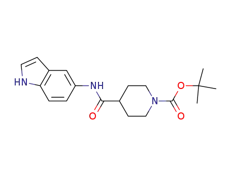Molecular Structure of 913388-34-8 (5-[1-(tert-butoxycarbonyl)piperidine-4-carbonylamino]indole)