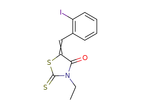 Molecular Structure of 91346-12-2 (3-ethyl-5-(2-iodobenzylidene)-2-thioxo-1,3-thiazolidin-4-one)