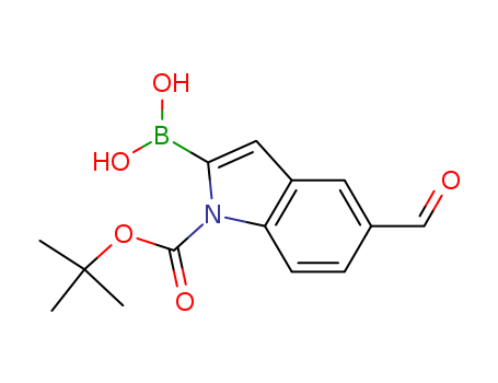 1H-Indole-1-carboxylic acid, 2-borono-5-forMyl-, 1-(1,1-diMethylethyl) ester