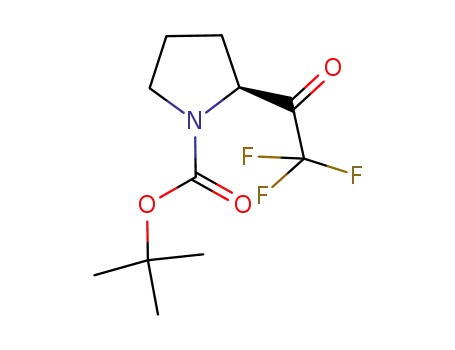 Molecular Structure of 913979-70-1 ((S)-tert-butyl 2-(2,2,2-trifluoroacetyl)pyrrolidine-1-carboxylate)