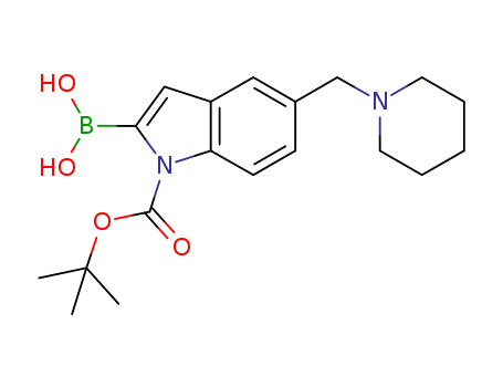 2-BORONO-5-(PIPERIDIN-1-YLMETHYL)-1H-INDOLE-1-CARBOXYLIC ACID TERT-BUTYL ESTER