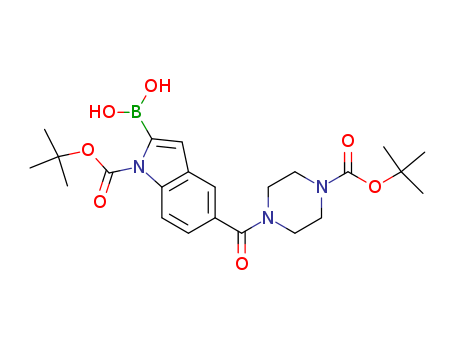 2-BORONO-5-[[4-[(1,1-DIMETHYLETHOXY)CARBONYL]-(PIPERAZIN-1-YL)]CARBONYL]-1H-INDOLE-1-CARBOXYLIC ACID TERT-BUTYL ESTER