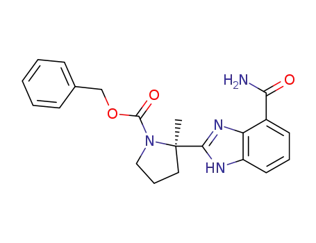 Molecular Structure of 912444-73-6 ((R)-benzyl 2-(7-carbamoyl-1H-benzo[d]imidazol-2-yl)-2-methylpyrrolidine-1-carboxylate)