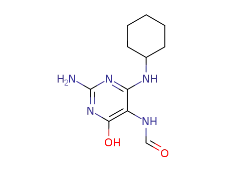 Molecular Structure of 91194-74-0 (N-[2-amino-6-(cyclohexylamino)-4-oxo-1,4-dihydropyrimidin-5-yl]formamide)
