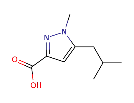 Molecular Structure of 912451-06-0 (5-Isobutyl-1-Methyl-1H-pyrazole-3-carboxylic acid)