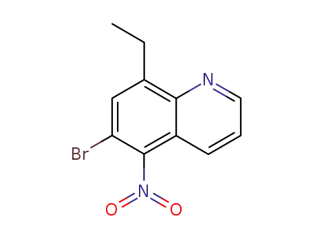 Molecular Structure of 91062-74-7 (6-BroMo-8-ethyl-5-nitroquinoline)