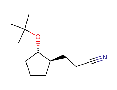 Molecular Structure of 91222-90-1 (Cyclopentanepropanenitrile, 2-(1,1-dimethylethoxy)-, trans- (9CI))