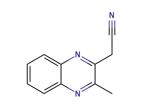 Molecular Structure of 91093-26-4 (2-Quinoxalineacetonitrile,3-methyl-(7CI))