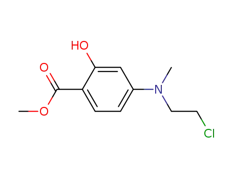 Molecular Structure of 91131-52-1 (methyl 4-[(2-chloroethyl)(methyl)amino]-2-hydroxybenzoate)