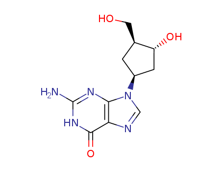 6H-Purin-6-one,2-amino-1,9-dihydro-9-[(1R,3S,4R)-3-hydroxy-4-(hydroxymethyl)cyclopentyl]-,rel- cas  91296-12-7