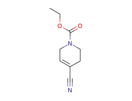 Molecular Structure of 91419-62-4 (1(2H)-Pyridinecarboxylic  acid,  4-cyano-3,6-dihydro-,  ethyl  ester)