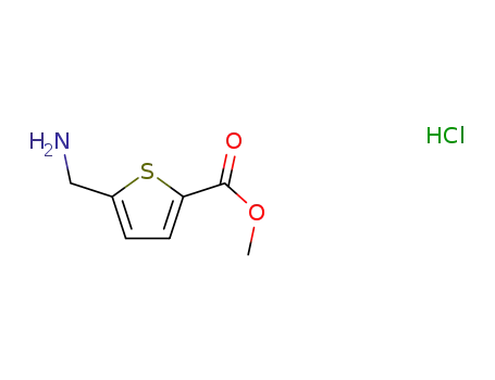 Molecular Structure of 171670-22-7 (2-Thiophenecarboxylic acid, 5-(aminomethyl)-, methyl ester,
hydrochloride)