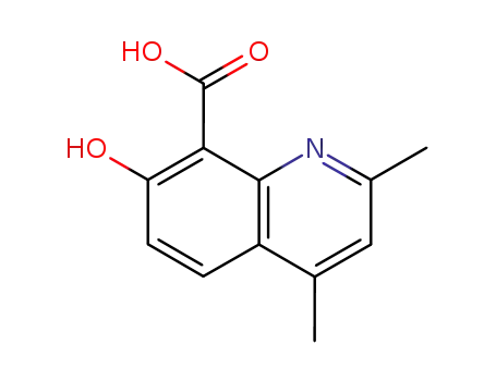 Molecular Structure of 91569-72-1 (8-Quinolinecarboxylicacid,7-hydroxy-2,4-dimethyl-(7CI))
