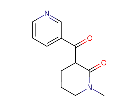Molecular Structure of 91566-93-7 (1-METHYL-3-NICOTINOYL-2-PIPERIDONE)