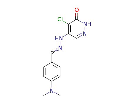 Molecular Structure of 92026-77-2 (4-chloro-5-[(2E)-2-{[4-(dimethylamino)phenyl]methylidene}hydrazino]pyridazin-3(2H)-one)