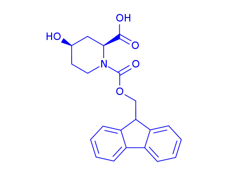 Molecular Structure of 917099-02-6 ((2R,4S)-FMOC-4-HYDROXYPIPERIDINE-2-CARBOXYLIC ACID)