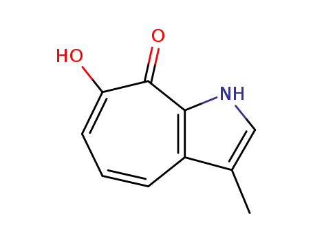 Molecular Structure of 91880-83-0 (Cyclohepta[b]pyrrol-8(1H)-one, 7-hydroxy-3-methyl- (7CI))