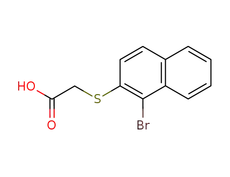 Molecular Structure of 92025-38-2 ((1-Bromo-naphthalen-2-ylsulfanyl)-acetic acid)