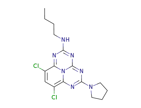 Molecular Structure of 91757-87-8 (N-butyl-7,9-dichloro-5-pyrrolidin-1-yl-1,3,4,6,9b-pentaazaphenalen-2-amine)