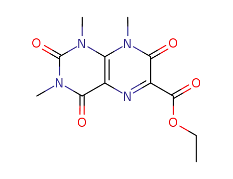 Molecular Structure of 91769-67-4 (ethyl 1,3,8-trimethyl-2,4,7-trioxo-1,2,3,4,7,8-hexahydro-6-pteridinecarboxylate)