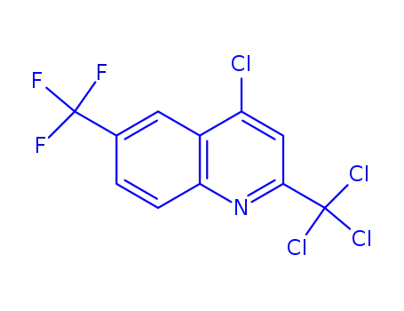 Molecular Structure of 91991-82-1 (4-CHLORO-2-TRICHLOROMETHYL-6-TRIFLUOROMETHYLQUINOLINE)