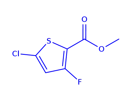 Molecular Structure of 919122-19-3 (2-Thiophenecarboxylic acid, 5-chloro-3-fluoro-, methyl ester)