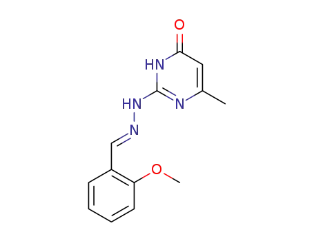 Molecular Structure of 92023-95-5 (2-{(2E)-2-[(2-methoxyphenyl)methylidene]hydrazino}-6-methylpyrimidin-4(1H)-one)