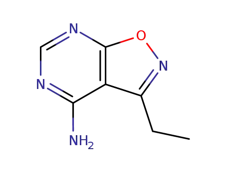 Molecular Structure of 91997-08-9 (Isoxazolo[5,4-d]pyrimidine, 4-amino-3-ethyl- (7CI))