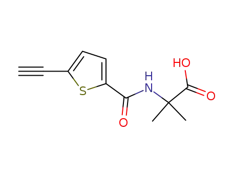 Molecular Structure of 919098-98-9 (Alanine,  N-[(5-ethynyl-2-thienyl)carbonyl]-2-methyl-)
